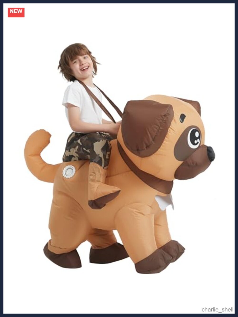 Inflatable Dog Costume for Kids Blow Up Ride Animal Suit Halloween
